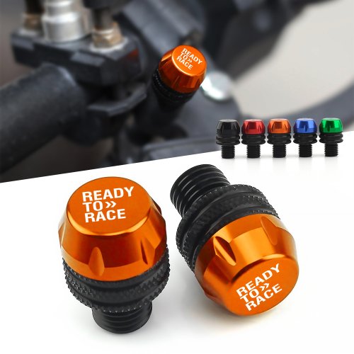 Imagen de 1 par para KTM Ready to Race Duke 390 690 790 890 1190 Rc 1290 agujero de espejo tornillos cubierta CNC accesorios de motocicleta