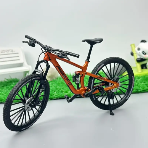 Bild von Miniatur-Metallfahrrad-Modell 1:8 – Detailgetreues Die-Cast-Spielzeug mit Stoßdämpfern und Berg-Finger-Funktion für Sammler und Kinder