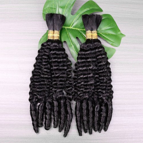 Immagine di Trecce Boho Ricci in Capelli Umani 100% Naturali - 16A, Estremità Sfuse, Senza Nodi, Per Stile Birmano Spirale