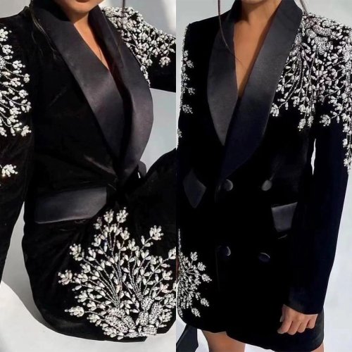 Imagen de Vestido de Noche Elegante en Terciopelo Negro