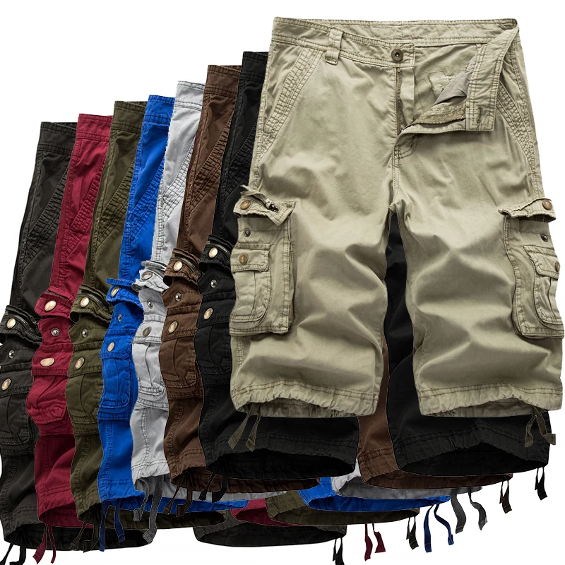 Afbeelding van Katoenen Cargoshorts voor Heren - Zomerse Militaire Tactische Shorts met Meerdere Zakken, Casual Streetwear Look