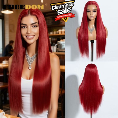 Zdjęcie Peruka Lace Front 70 cm – Ombre Brązowo-Czerwono-Biała