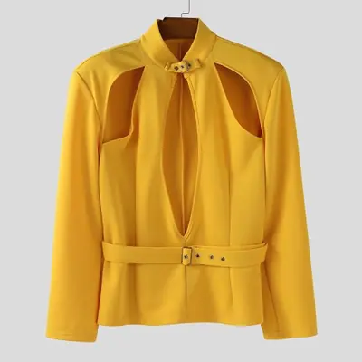 Image de Blazer Homme Col Montant Streetwear - Style Urbain & Élégant