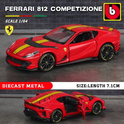 Image of BBURAGO 1:64 Ferrari F80 Competizione Die-Cast Model Car – Collectible Alloy Toy Vehicle for Enthusiasts and Decor