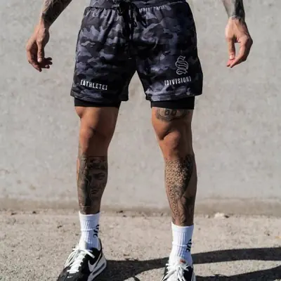 Image de Shorts de Sport Homme 2 en 1 Respirants & Rapides à Sécher