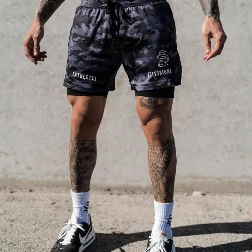 Image de Shorts de Sport Homme 2 en 1 Respirants & Rapides à Sécher