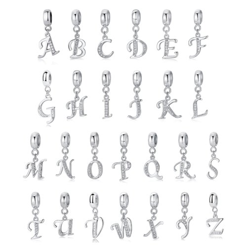 Bild von Sterling Silber Buchstaben-Anhänger A-Z – Eleganter DIY-Schmuck