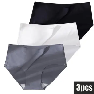 Image de Lingerie Sexy 3 Pièces - Culottes en Soie Sans Couture