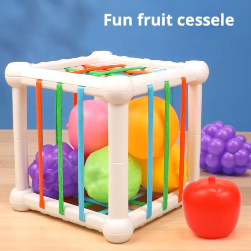 Afbeelding van 7-delig educatief kubusspeelgoed voor kinderen – Stapelbare leerblokken met vormen en kleuren voor baby's en peuters