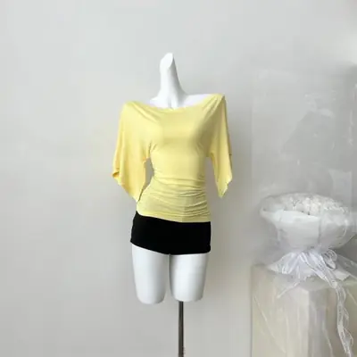 Image de T-Shirt Été Femme Stretch Manches Évasées - Look Sexy & Élégant