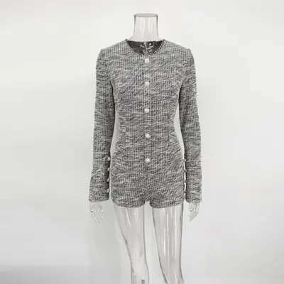 Image de Combinaison Vintage Taille Haute à Carreaux - Style Élégant & Tendance