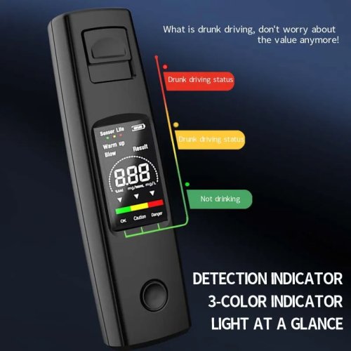 Image of Professional Digital Breath Alcohol Tester with High Sensitivity and Type-C Charging for Accurate Alcohol Detection