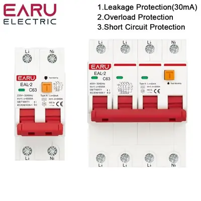 Image de Disjoncteur RCBO 2P/4P 30mA - Protection optimale contre les fuites