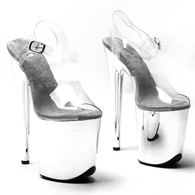 Image de Sandales à Talons Hauts Transparentes - Style Pole Dance & Fête