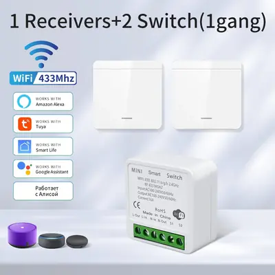 Image de Interrupteur Intelligent WiFi 433MHz - Contrôle Vocal Alexa & Google