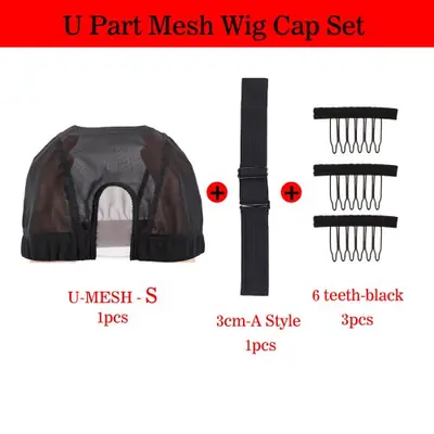 Image de Bonnet de Perruque U-Shape 2x4 pouces avec Clips & Sangle Réglable