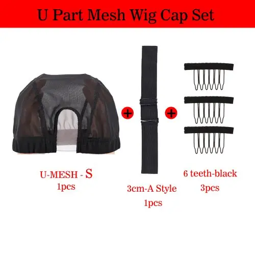 Image de Bonnet de Perruque U-Shape 2x4 pouces avec Clips & Sangle Réglable