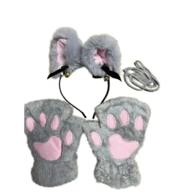 Image de Gants Chat Mignons 5 Pièces Hiver pour Filles
