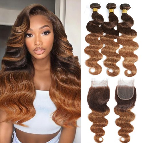 Bild von Brasilianisches Ombre-Haar – Körperwelle mit Verschluss