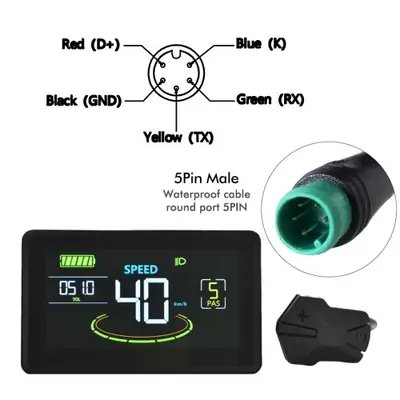 Image de Ordinateur de Vélo LCD Coloré avec Écran Grand Format