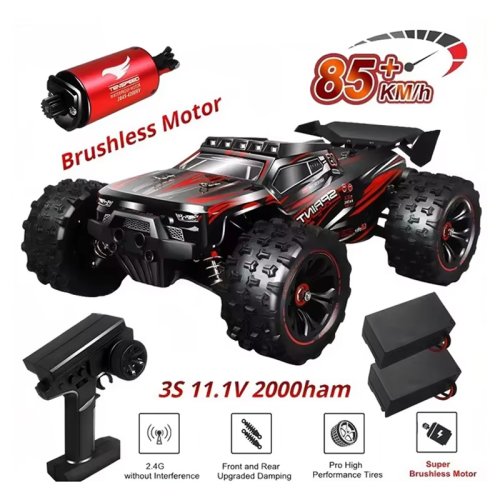 Image of 1:16 85KM/H Or 50KM/H 4WD RC Car With LED Remote Control Cars High Speed Drift Monster 4x4 Truck for Kids vs Wltoys 124017 Toys