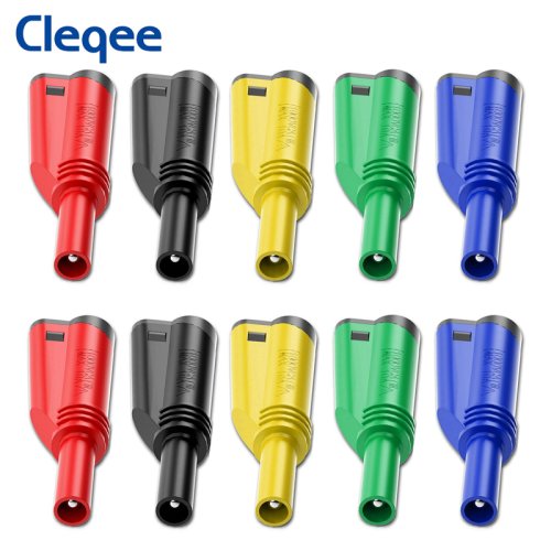 Image of Cleqee P3005 Stackable Safe 4mm Banana Plug Solder/Assembly High Quality Welding-free Connector for Multimeter