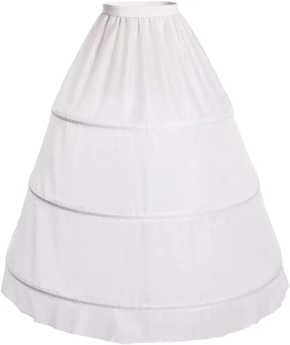 Imagen de Crinolina Blanca con 3 Aros - Estilo Vintage para Cosplay y Bodas