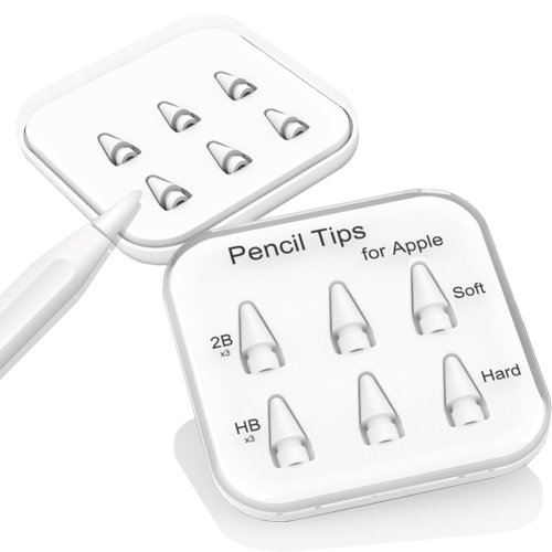 Immagine di Punte Morbide per Apple Pencil 1a, 2a e 3a Generazione – Pennino di Ricambio con Doppio Strato in Silicone Tanto Morbido quanto Resistente per iPad