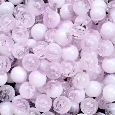 Image de Perles de Verre Cristal Rouge & Vert 8mm - Lot de 100 pour Bijoux DIY