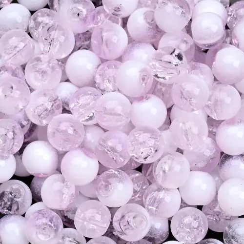 Image de Perles de Verre Cristal Rouge & Vert 8mm - Lot de 100 pour Bijoux DIY