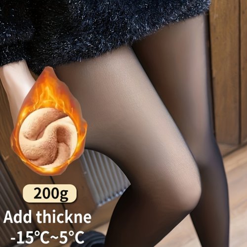 Imagen de Leggings Cálidos y Sexys para Mujer - Efecto Piel con Forro de Lana