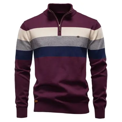 Image de Pull Homme Col Montant à Fermeture Éclair - Mode Hiver