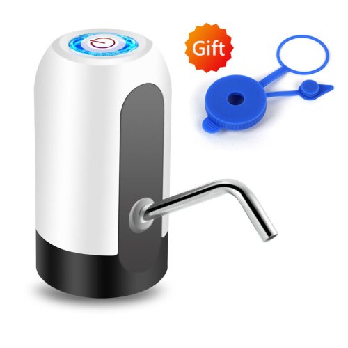 Imagen de Bomba de Agua Portátil Eléctrica con Carga USB para Botellas de 19 Litros - Dispensador Automático con Tapa Universal para Cubos