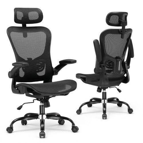 Afbeelding van Ergonomische Mesh Bureaustoel met Verstelbare Hoofdsteun en Afrondingsfunctie – Comfortabele Gamingstoel voor Kantoor en Thuiswerk