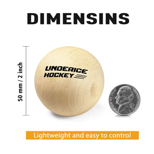 Image de Balle de Hockey sur Glace en Bois 50mm - Sans Rebond