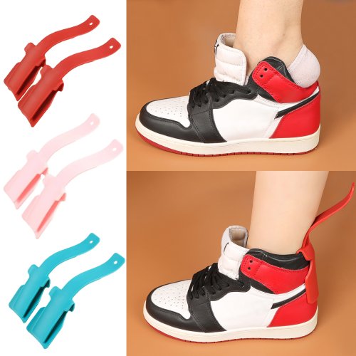 Zdjęcie 2Pcs Leniwa łyżka do butów Plastikowa kolorowa pomoc do butów Unisex Łatwe zakładanie i zdejmowanie butów Wytrzymałe narzędzie wspomagające sen Akcesoria do butów