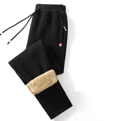Image de Pantalon de Jogging Homme Hiver Chauffant en Laine d'Agneau