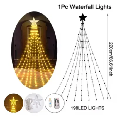 Image de Lumière LED Cascade 2M - Déco Noël & Camping