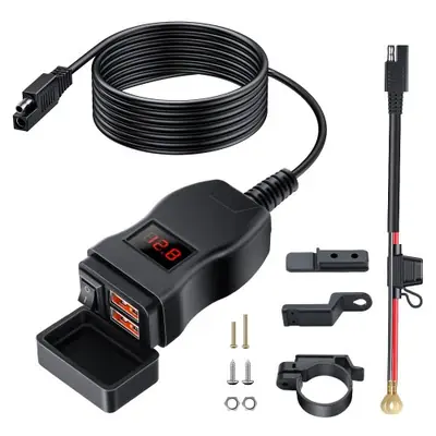 Image de Chargeur USB étanche pour moto avec voltmètre
