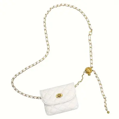 Image de Sac de Taille en Cuir à Chaîne - Élégant & Pratique
