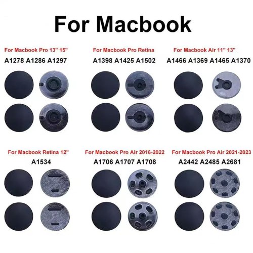 Afbeelding van 4 stks/set Bottom Case Rubberen Voeten Voor Macbook Pro Air A1278 A1286 A1297 A1465 A1466 A1398 A1425 A1502 A1534 A1706 A2442 A2681