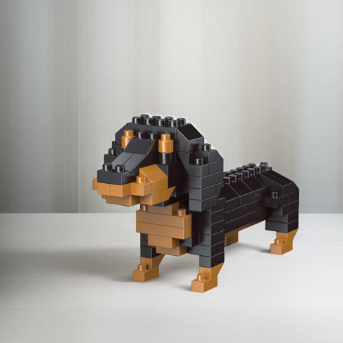 Chien Teckel en Blocs de Construction - Jouet Educatif pour Toute la Famille