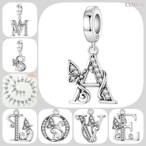 Afbeelding van Stylish Zilveren Vlinder & Alfabet Charms voor DIY Sieraden