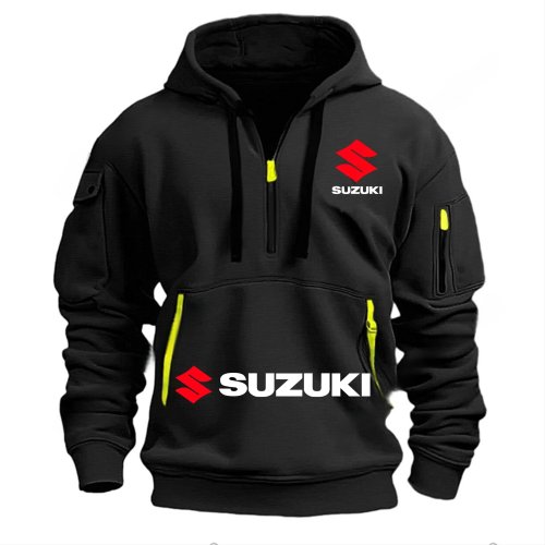 Bild von Suzuki Herren Kapuzenpullover Outdoor Motorrad Reitanzug – Weich, Bequem, Atmungsaktiv und Stilvoll für Herbst und Winter