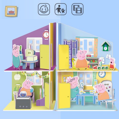 Immagine di Puzzle 3D Peppa Pig in Legno - Gioco Educativo per Bambini dai 3 ai 6 Anni, Ideale come Regalo di Compleanno per Ragazzi e Ragazze