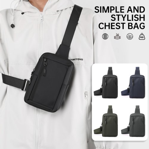 Bild von Modische Herren-Umhängetasche 2026 – Wasserdichte Brusttasche mit Smartphone-Fach für Business und Outdoor-Aktivitäten