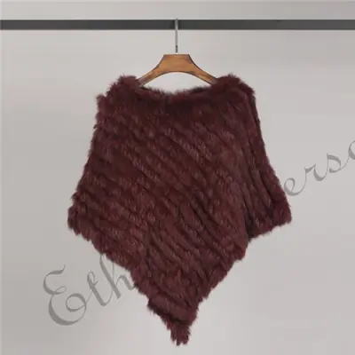 Gilet en fourrure de lapin naturelle pour femme, châle élégant hiver