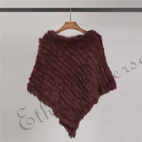 Image de Gilet en fourrure de lapin naturelle pour femme, châle élégant hiver