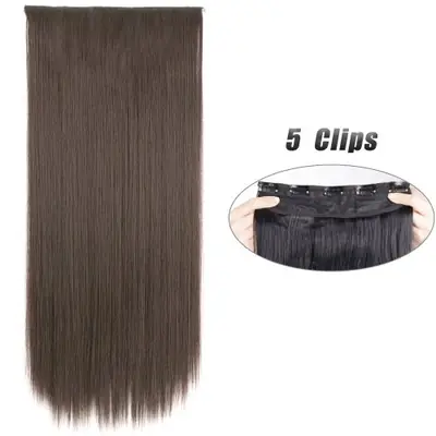 Image de Extensions Cheveux Synthétiques 80cm - Clip-In Long et Lisse