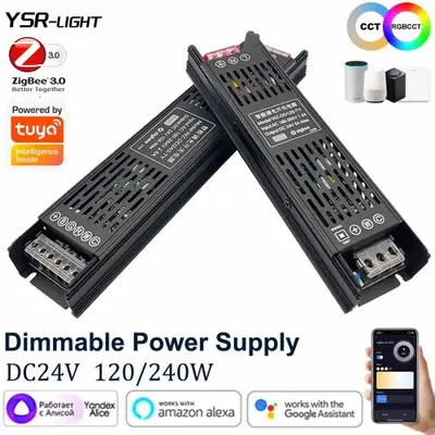 Image de Variateur LED Zigbee 2 en 1 - RGB+CCT, 24V, 120-240W